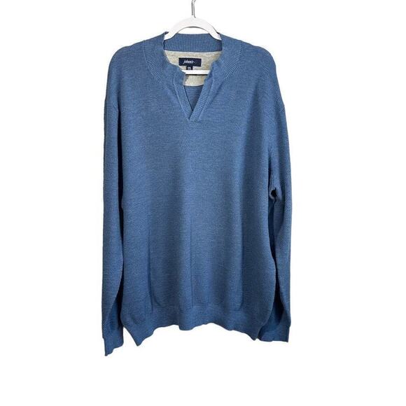 Johnnie -O V Neck Long Sleeve Belmore Sweater XXL Laguna Blue Lightweight‎ - Picture 2 of 9